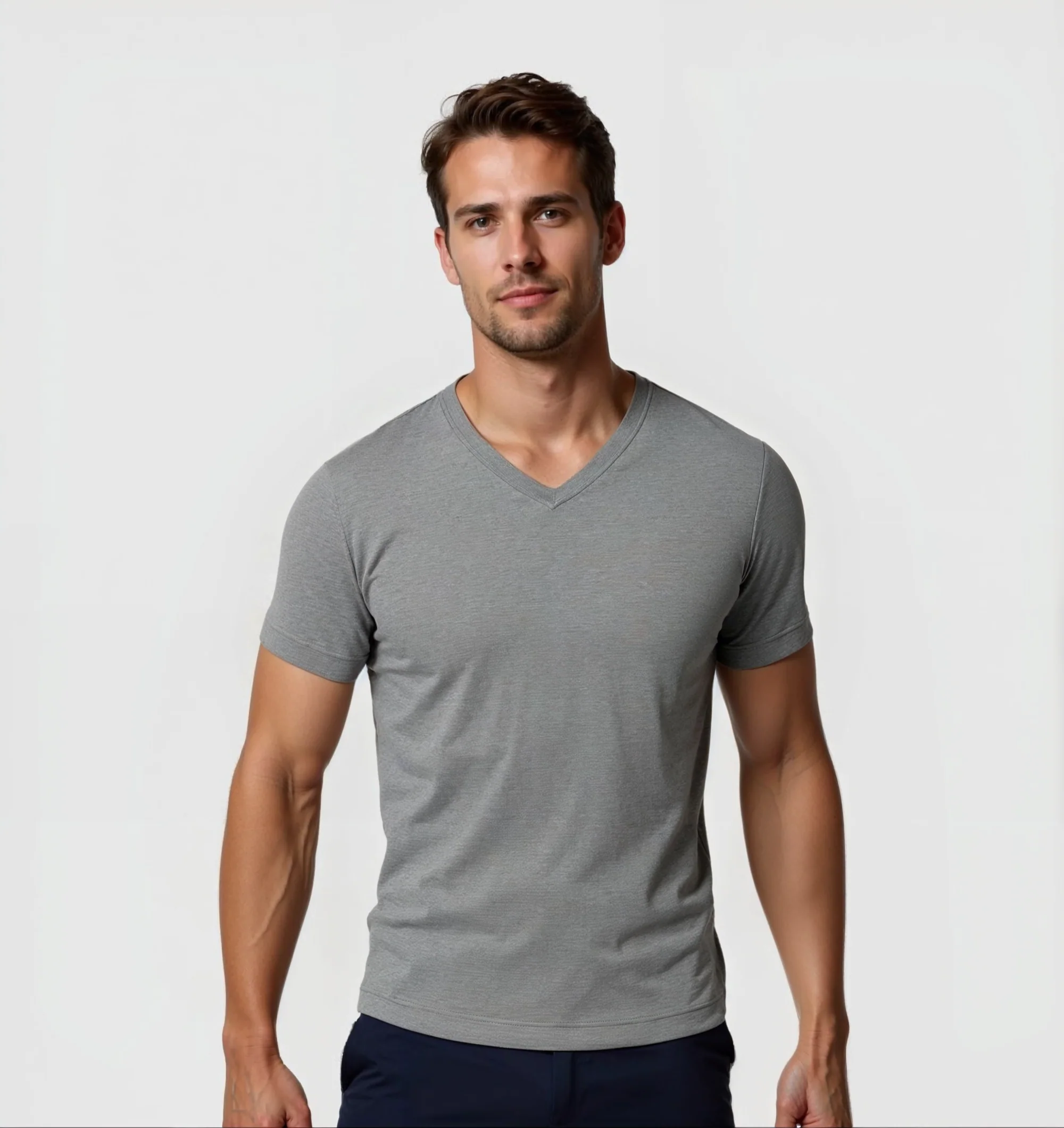 Pack da 3 Scollo V - Grigio - Image 3
